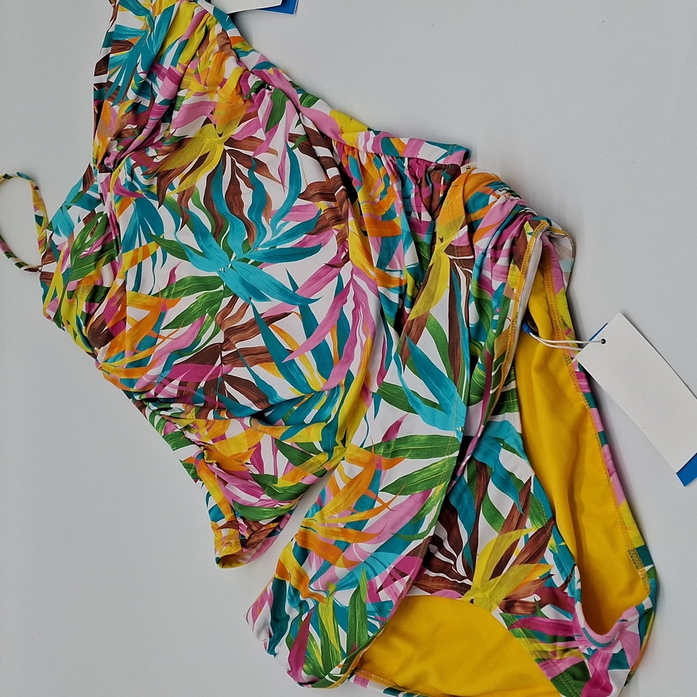 BLEU Rod Beattie Fantasy Island Twist Front Tankini Sarong Hipster Bikini Set 8